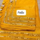 Pure Linen Handloom Designer Saree - Yellow