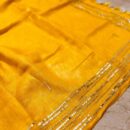 Pure Linen Handloom Designer Saree - Yellow