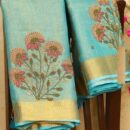 Tissue Linen Silk Saree - Blue