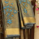 Tissue Linen Silk Saree - Grey