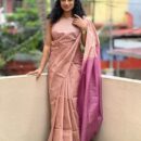 MAHATI  Peach  Muga Silk Handloom Saree