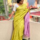 MAHATI  Lime  Muga Silk Handloom Saree