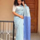 MAHATI  Blue  Muga Silk Handloom Saree