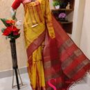 MAHATI  Yellow Shibori Printed Silk Saree
