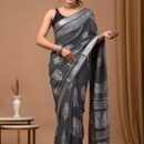 MAHATI Cotton Linen Saree - Grey