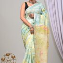 MAHATI Cotton Linen Saree - White