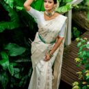 Banarasi Lichi Pure Silk Saree  - Cream