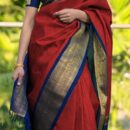 Banarasi Lichi Pure Silk Saree  - Red