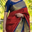 Banarasi Lichi Pure Silk Saree  - Red