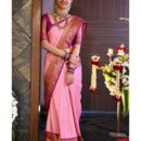 Banarasi Kadwa Pure Silk Saree  - Pink