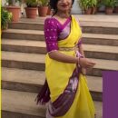 Banarasi Kadwa Pure Silk Saree  - Yellow