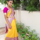Banarasi Kadwa Pure Silk Saree  - Yellow