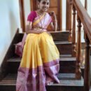Banarasi Kadwa Pure Silk Saree  - Yellow