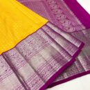 Banarasi Kadwa Pure Silk Saree  - Yellow