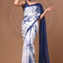 Pure Cotton Mulmul Saree - White
