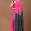 Pure Cotton Mulmul Saree - Pink