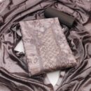 Silk  Unstitched Salwar Suits - Brown