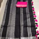 MAHATI Soft Linen Saree - Black