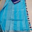 MAHATI Soft Linen Saree - Blue