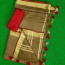 MAHATI Soft Linen Saree - Green