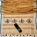 MAHATI Soft Linen Saree - Beige