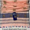 MAHATI Soft Linen Saree - Peach