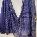 Chanderi Pure Silk Saree - Blue