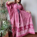Blockprint Kaftan Dress - Red
