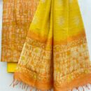 Khadi Cotton Batik Salwar Suits -Yellow