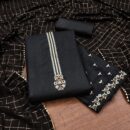 Silk  Unstitched Salwar Suits -Black