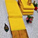 Kanjivaram Fancy Soft Silk Saree  - Yellow