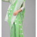 Soft Linen Saree - Contrast Running