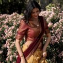MAHATI Beige Silk Half Saree - Stitched
