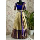 Silk Half Saree Lehenga - Gold