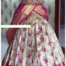 Silk Half Saree Lehenga - Cream