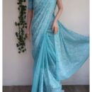 Lakhnavi Kota Silk Saree - Blue