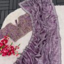 Jimmy Choo Silk Saree - Lavender