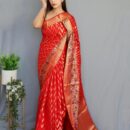 Kadwa Soft Silk Saree - Red