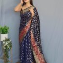Kadwa Soft Silk Saree - Blue
