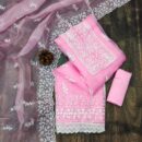 Silk Unstitched Salwar Suits -Pink