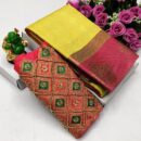 Kanjivaram Fancy Soft Silk Saree with Aari work - Yellow