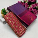 Kanjivaram Fancy Soft Silk Saree with Aari work - Purple