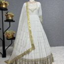 Designer Georgette Kurti Gown - White