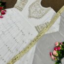 Designer Georgette Kurti Gown - White