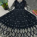 Designer Anarkali Kurti with Dupatta   - Black