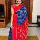 Handloom Ikkat Linen Saree