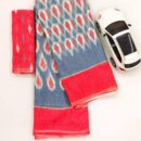 Handloom Ikkat Linen Saree