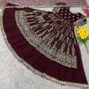 Anarkali Designer Kurti Lehenga -Brown