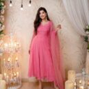 Designer Anarkali Kurti with Dupatta   - Peach