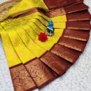 Kanjivaram Jacquard Pure Silk Saree - Yellow